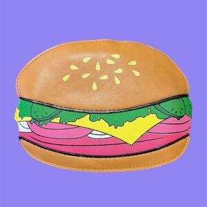 Hamburger Food Shoulder Crossbody Purse With Chain